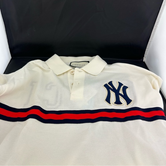 Gucci x MLB NY Yankees Short Sleeved Polo Shirt - Picture 11 of 11